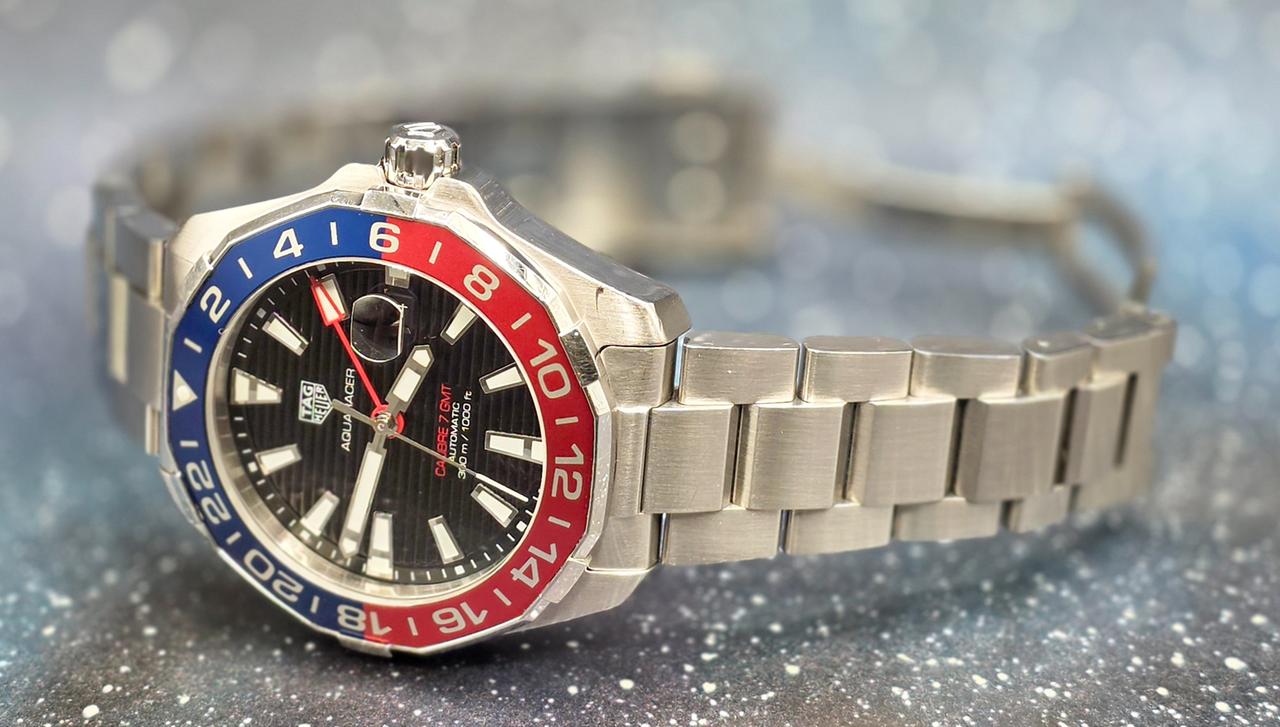TAG Heuer Aquaracer 300M WAY201F Cailbre 7 GMT "Pepsi" Blue/Red Bezel 43mm Great — photo 8