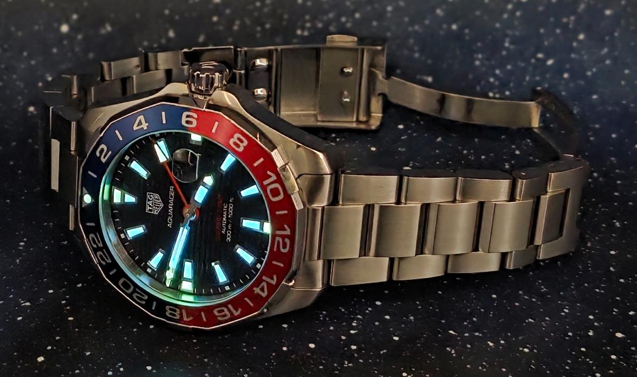 TAG Heuer Aquaracer 300M WAY201F Cailbre 7 GMT "Pepsi" Blue/Red Bezel 43mm Great — photo 9