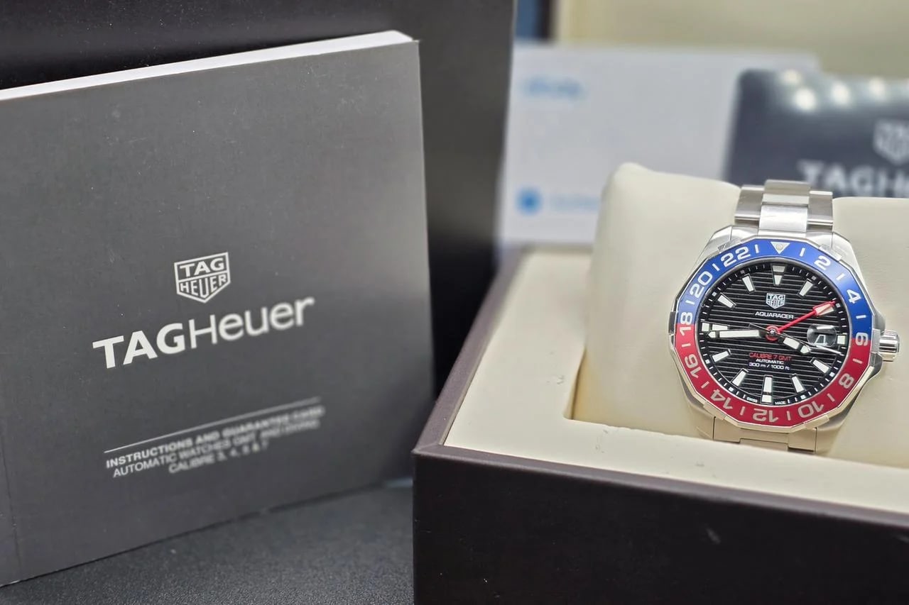 TAG Heuer Aquaracer 300M WAY201F Cailbre 7 GMT "Pepsi" Blue/Red Bezel 43mm Great — photo 15