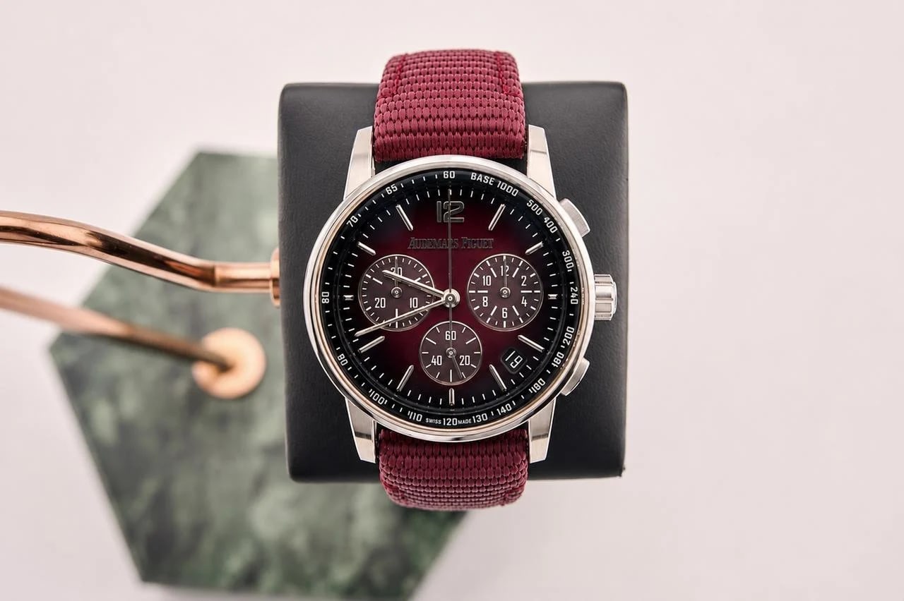 Audemars Piguet Code 11.59 Chronograph 41mm White Gold Ombre Burgundy Sunburst Dial