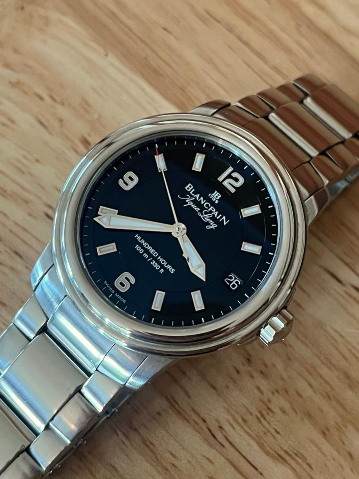 Blancpain Leman Aqua Lung Ultra Slim Flyback 100-Hr Reserve Limited Edition Full Set (Ref. 2100-1130A-71)