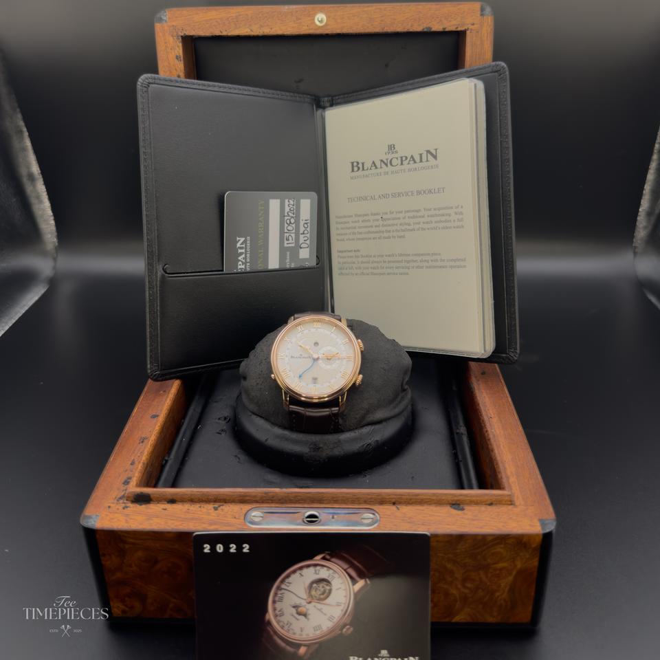 Blancpain Villeret Reveil Gmt full set mechanical alarm Red Gold — photo 7