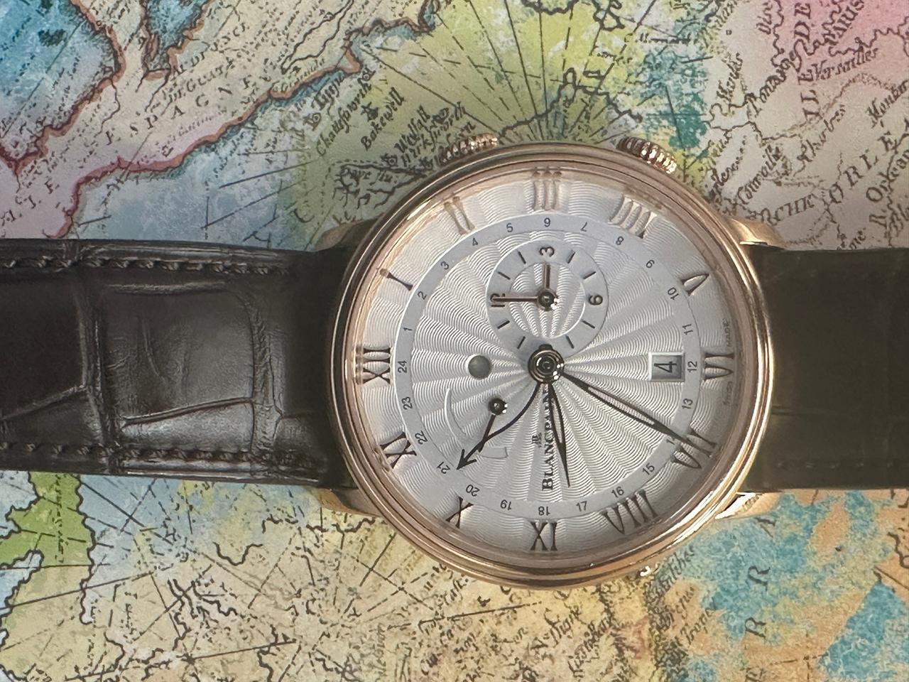 Blancpain Villeret Reveil Gmt full set mechanical alarm Red Gold — photo 9