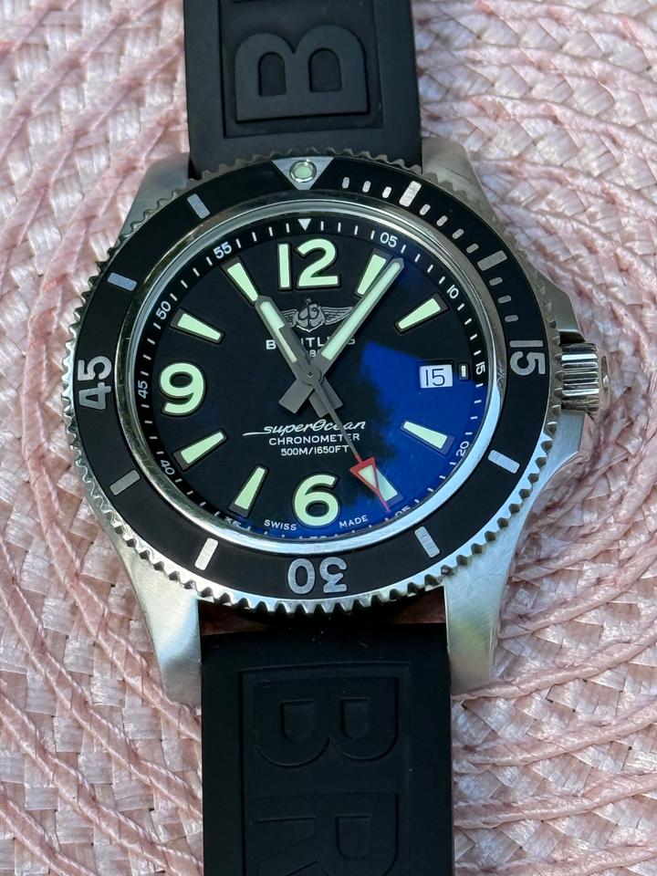 Breitling Superocean 42 Black full set on steel + OEM rubber — photo 3