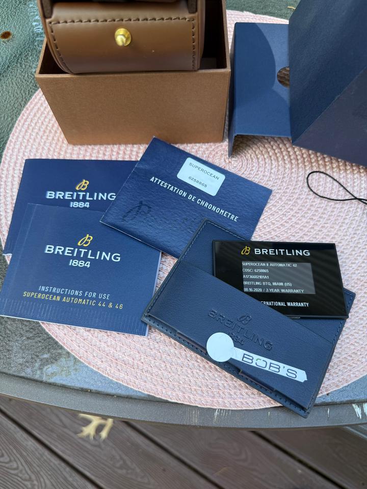 Breitling Superocean 42 Black full set on steel + OEM rubber — photo 11
