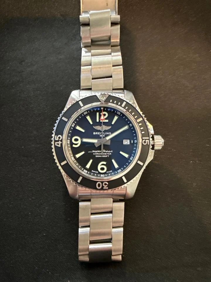 Breitling Superocean 42 Black full set on steel + OEM rubber — photo 17