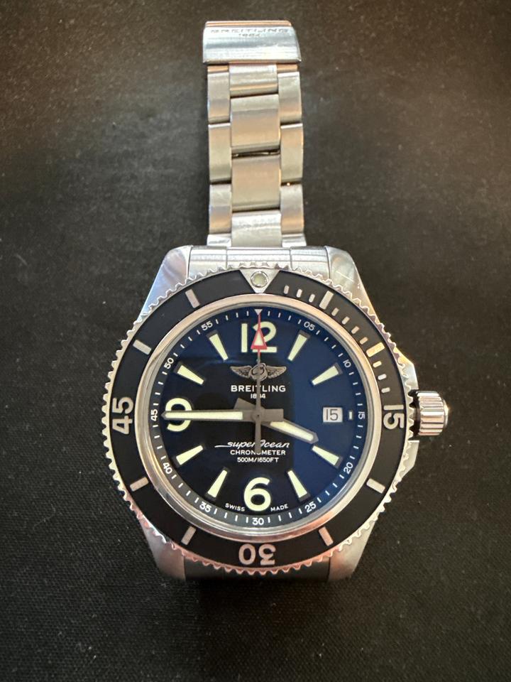 Breitling Superocean 42 Black full set on steel + OEM rubber — photo 18