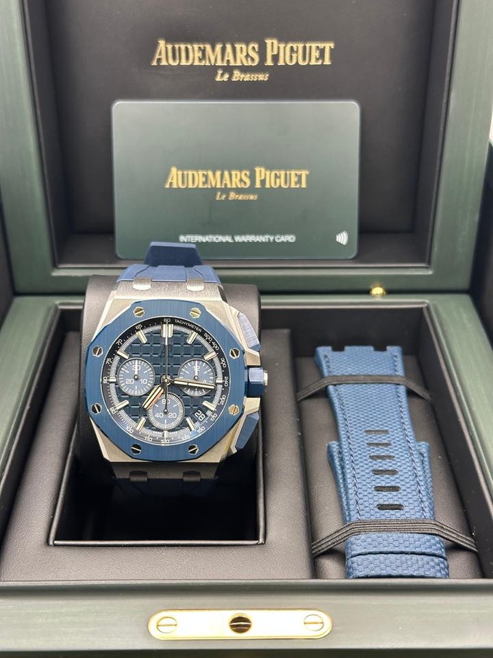 Audemars Piguet Royal Oak Offshore Chronograph Selfwinding Chronograph Blue Dial Ceramic Bezel