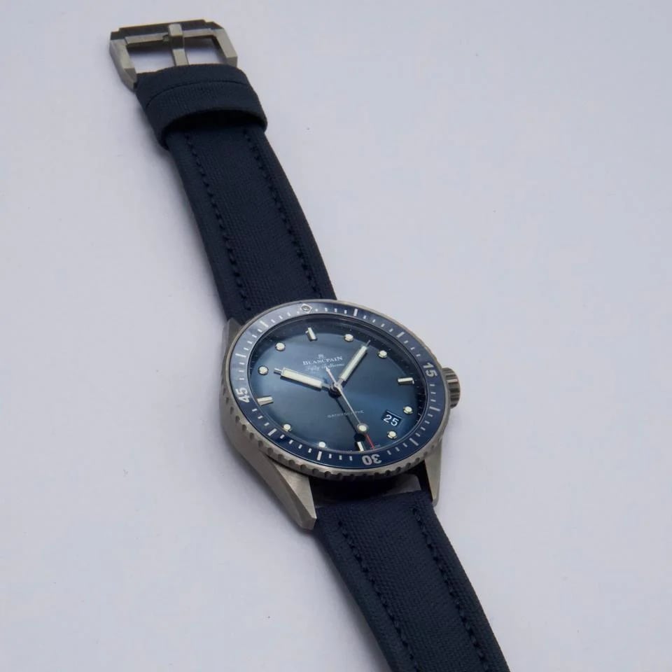 Blancpain Fifty Fathoms Bathyscaphe 5000 0240 O52A Blue Dial Ceramic Mens Watch Box Papers — photo 3