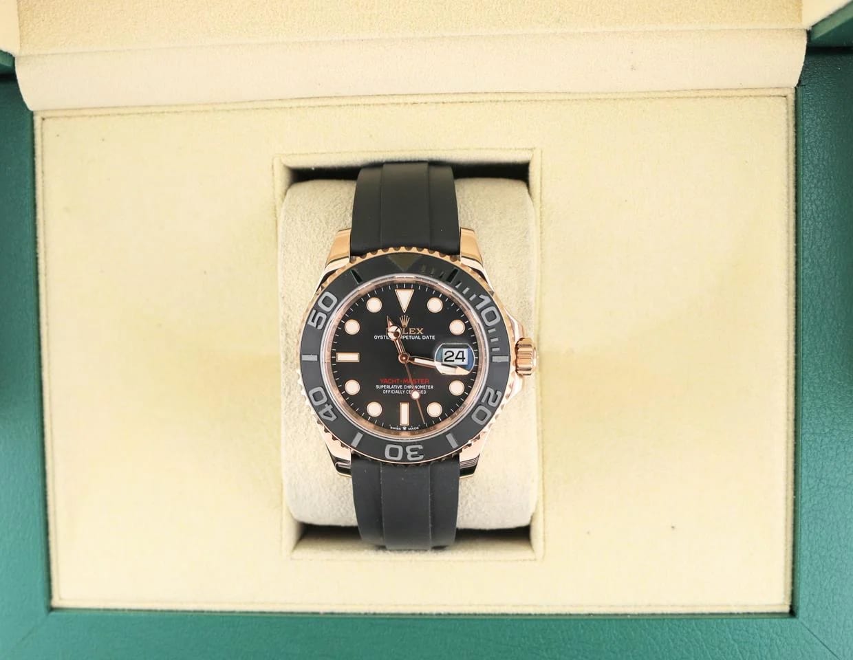 Rolex Yacht-Master 40 2025 Yacht-Master 126655 Black Dial Oysterflex Rose Gold No Papers 40mm