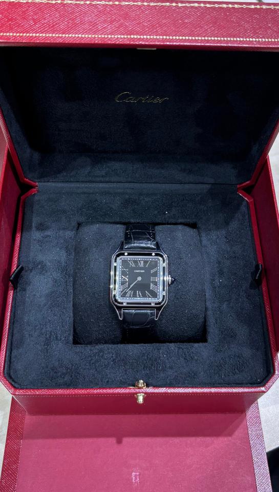 Cartier Santos Dumont Black Lacquer Large Model 43.5 x 31.4 Manual Mechanical Movement Like New 2025 — photo 3