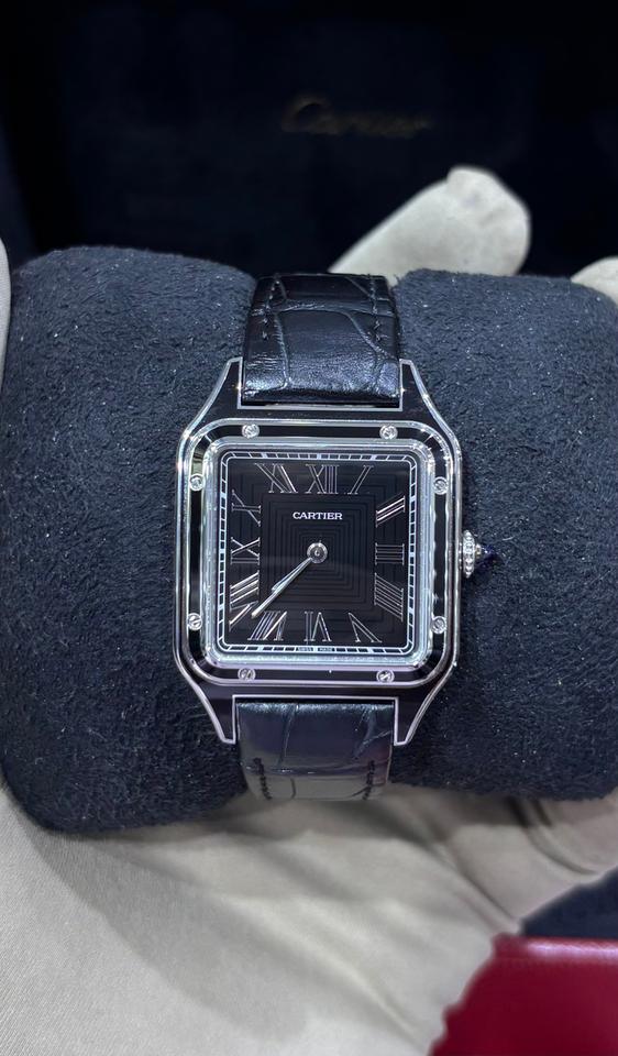 Cartier Santos Dumont Black Lacquer Large Model 43.5 x 31.4 Manual Mechanical Movement Like New 2025 — photo 4