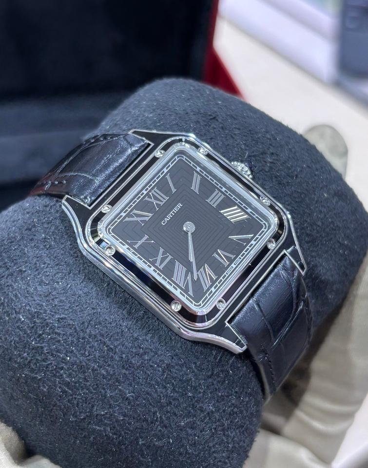 Cartier Santos Dumont Black Lacquer Large Model 43.5 x 31.4 Manual Mechanical Movement Like New 2025 — photo 5