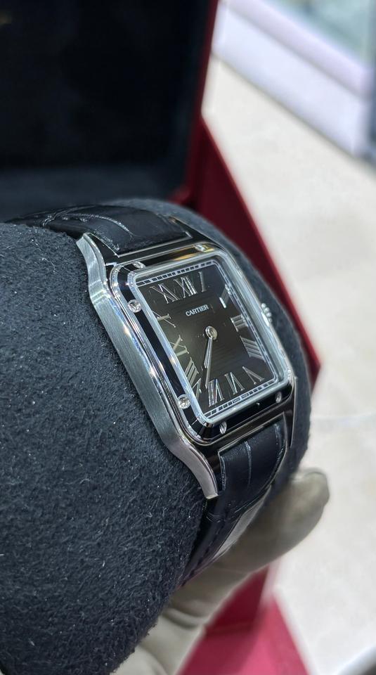 Cartier Santos Dumont Black Lacquer Large Model 43.5 x 31.4 Manual Mechanical Movement Like New 2025 — photo 6