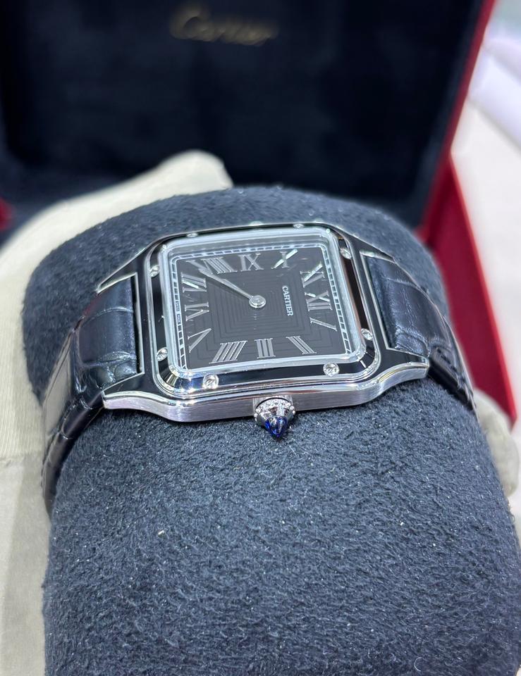 Cartier Santos Dumont Black Lacquer Large Model 43.5 x 31.4 Manual Mechanical Movement Like New 2025 — photo 7