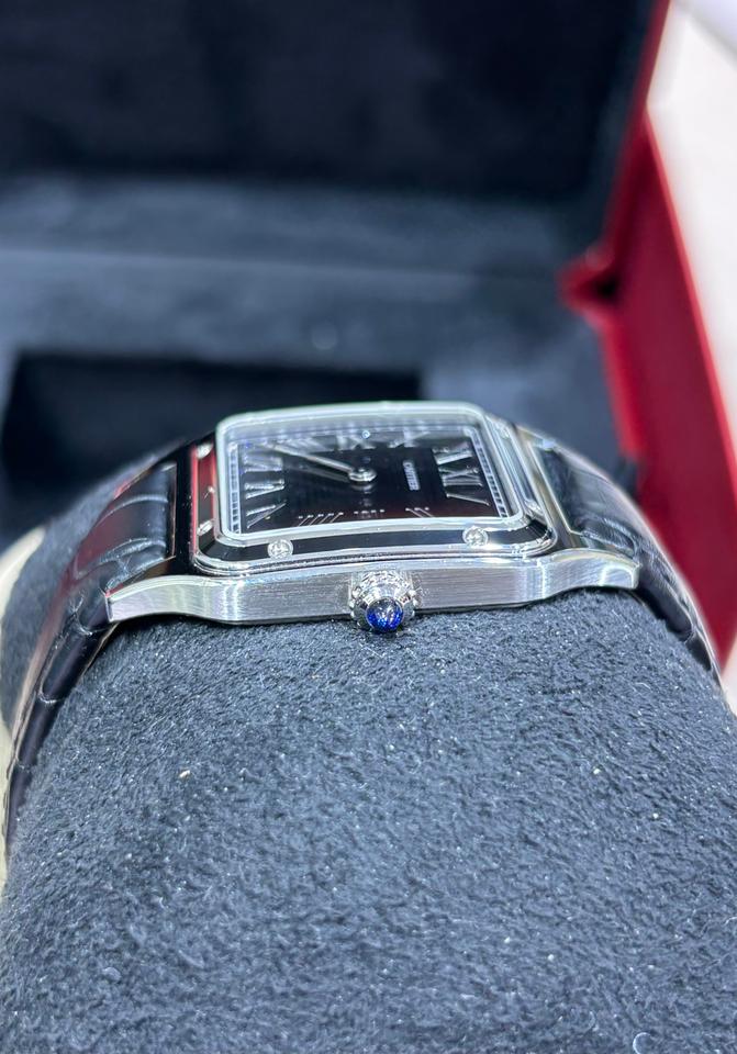 Cartier Santos Dumont Black Lacquer Large Model 43.5 x 31.4 Manual Mechanical Movement Like New 2025 — photo 8