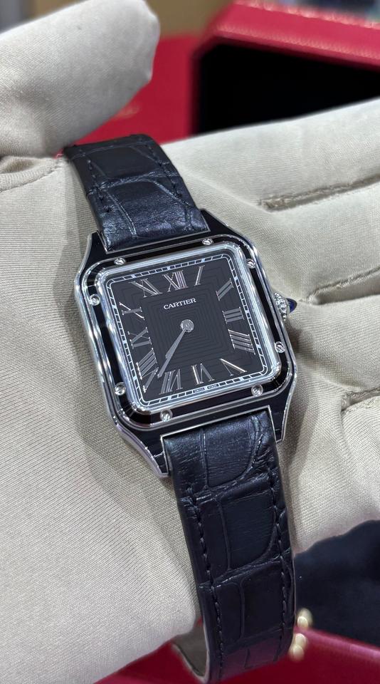 Cartier Santos Dumont Black Lacquer Large Model 43.5 x 31.4 Manual Mechanical Movement Like New 2025 — photo 11