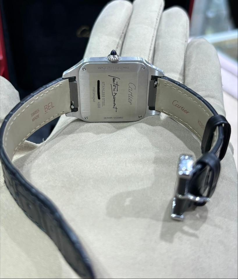 Cartier Santos Dumont Black Lacquer Large Model 43.5 x 31.4 Manual Mechanical Movement Like New 2025 — photo 12