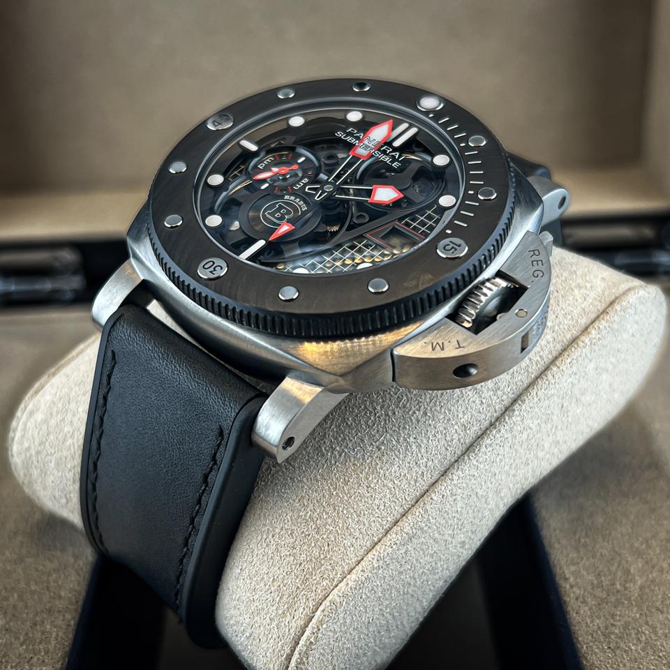 Panerai Submersible Full Set | 2024 | Skeleton PAM01403 Submersible S Limited Edition Brabus Carbon Bezel Titanium — photo 8