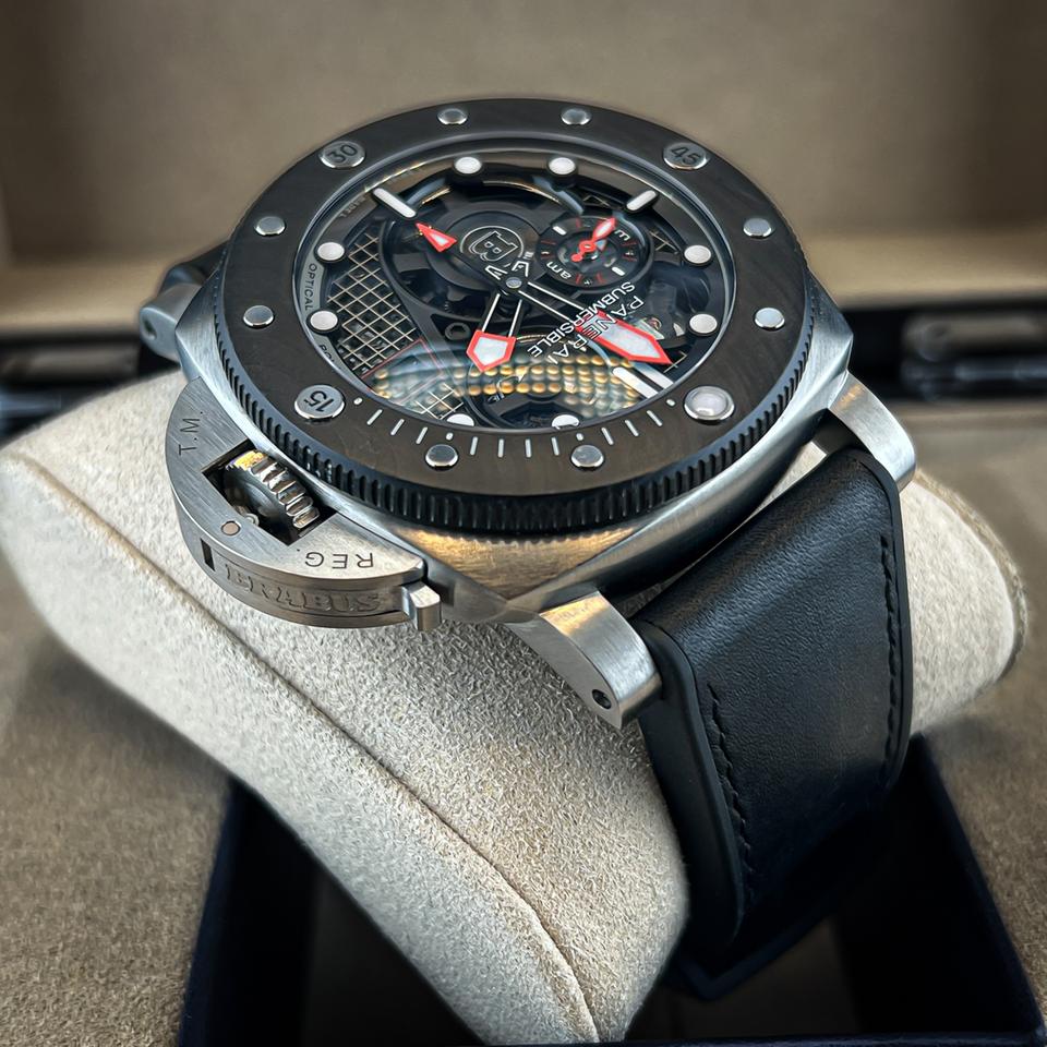 Panerai Submersible Full Set | 2024 | Skeleton PAM01403 Submersible S Limited Edition Brabus Carbon Bezel Titanium — photo 9
