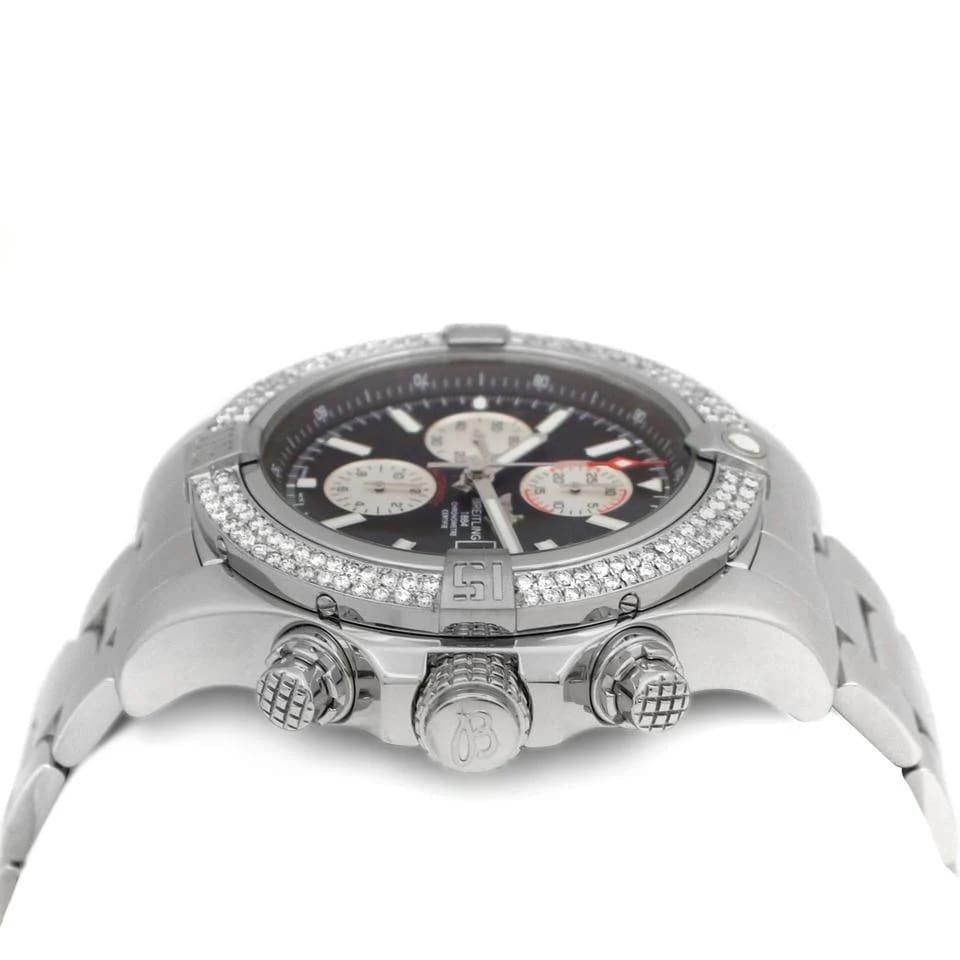 Breitling Super Avenger II 48 Auto A1337111/BC29 Custom Diam Bezel Black Dial Chrono w.B&amp;P Great Condition Third-party Appraisal 1yr Seller's Warranty — photo 4