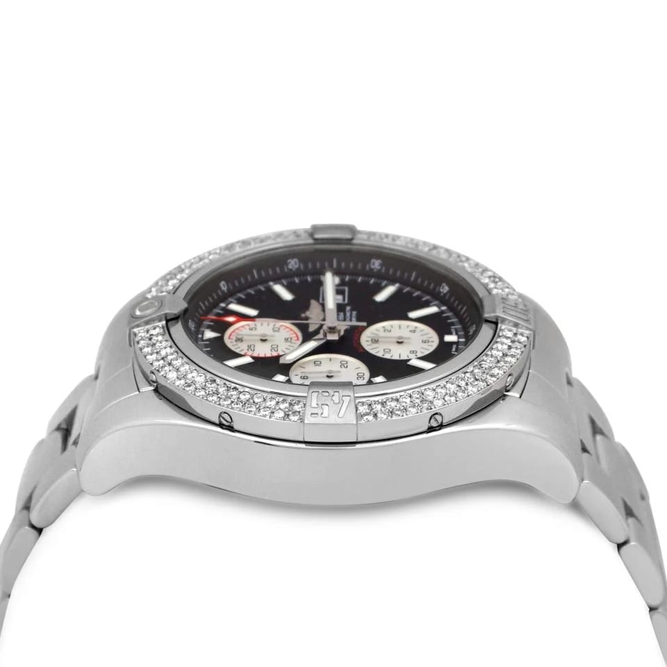 Breitling Super Avenger II 48 Auto A1337111/BC29 Custom Diam Bezel Black Dial Chrono w.B&amp;P Great Condition Third-party Appraisal 1yr Seller's Warranty — photo 5