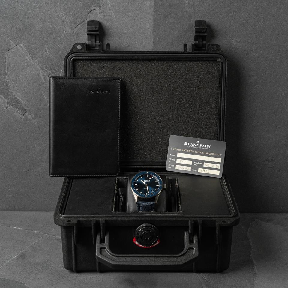 Blancpain Fifty Fathoms Bathyscaphe Ceramic case crazy 120hr reserve blue sunburst dial — photo 11