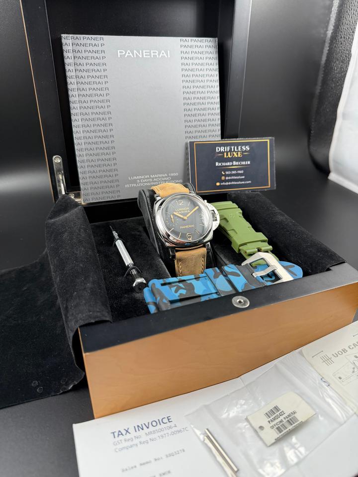 Panerai Luminor Marina 1950 3 Days PAM00422 PAM422 PAM 422 47mm Extra straps and travel case — photo 14