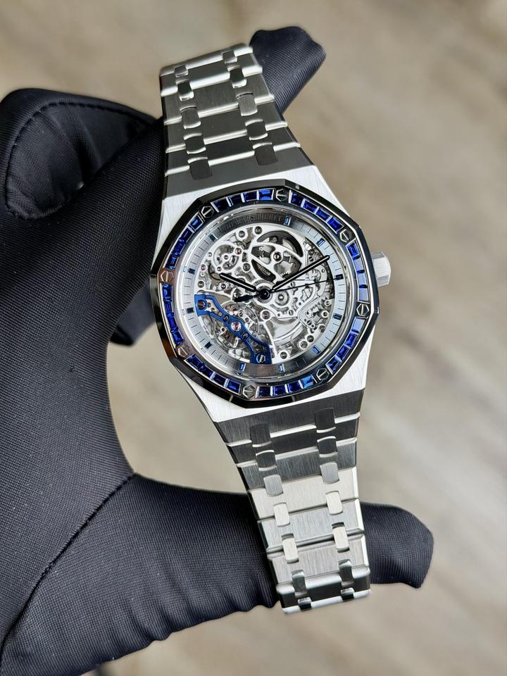 Audemars Piguet Royal Oak Double Balance Wheel Openworked Dble Balance Blue Sapphire Unworn 15412BC.SS.1220BC.02