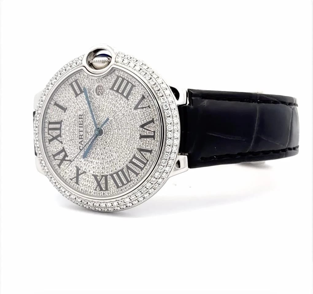 Cartier Ballon Bleu Mens Cartier Ballon Bleu Steel Diamond Watch