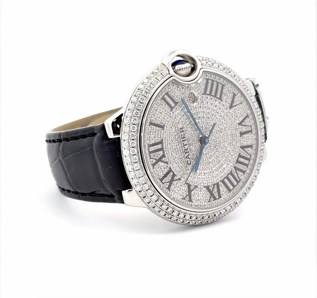 Cartier Ballon Bleu Mens Cartier Ballon Bleu Steel Diamond Watch — photo 3