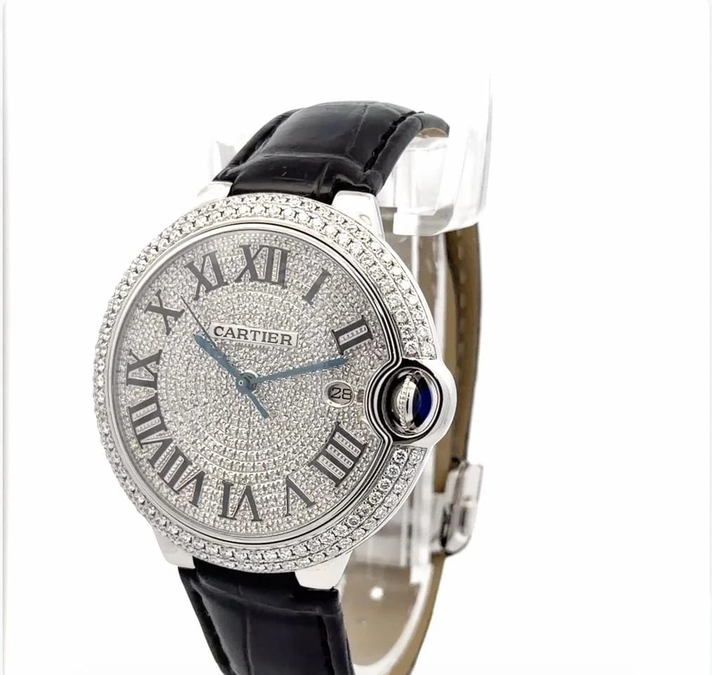 Cartier Ballon Bleu Mens Cartier Ballon Bleu Steel Diamond Watch — photo 4