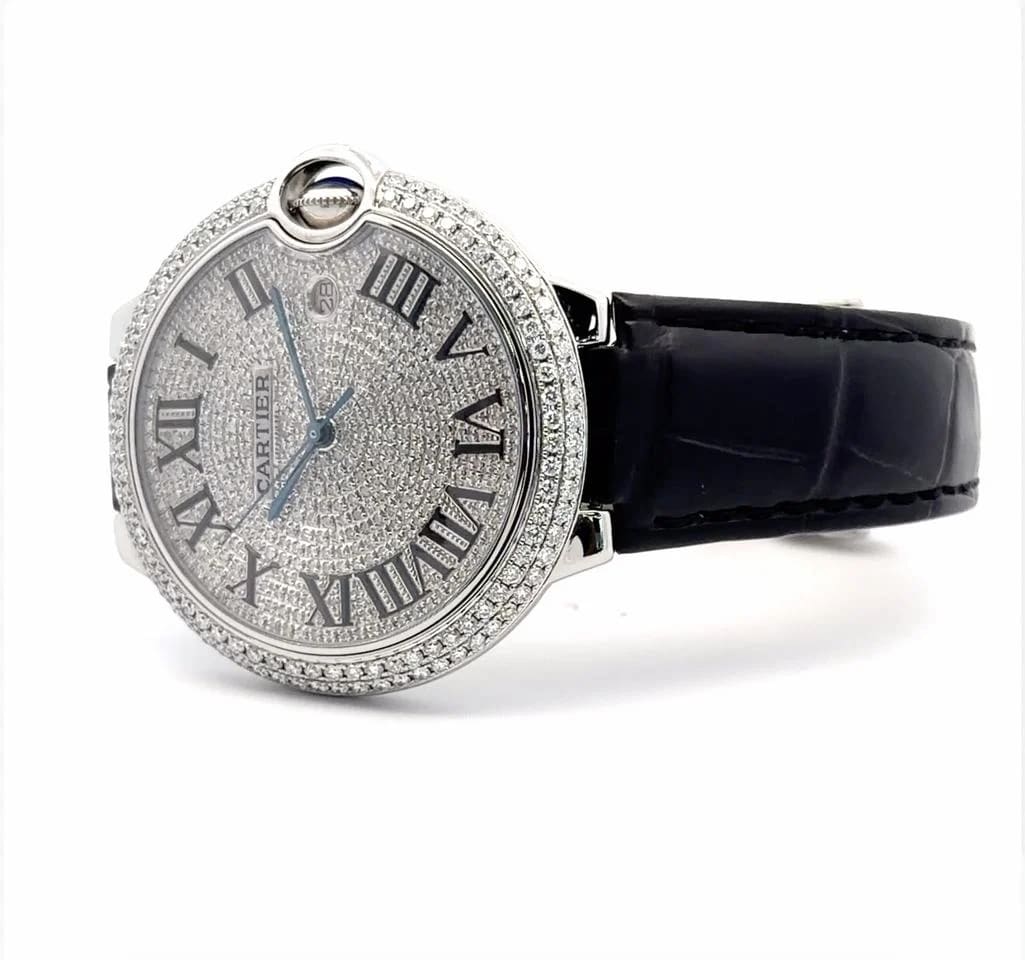 Cartier Ballon Bleu Mens Cartier Ballon Bleu Steel Diamond Watch — photo 5