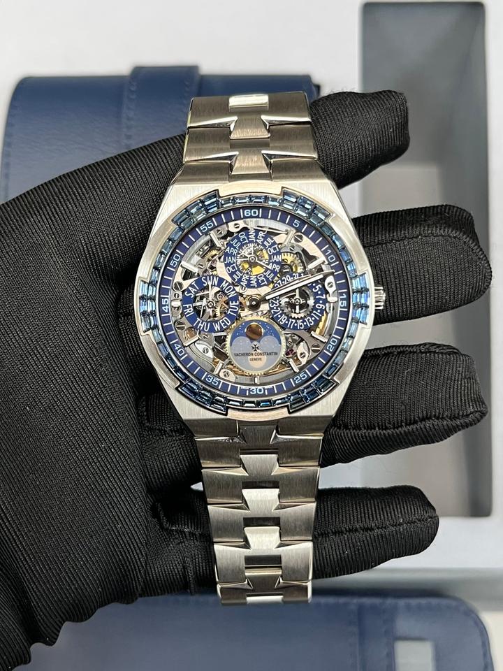 Vacheron Constantin Overseas Perpetual Calendar Ultra-Thin Skeleton 41.5mm 18K White Gold Skeleton Dial Sapphire Bezel (Ref# 4307V/220G-236C)