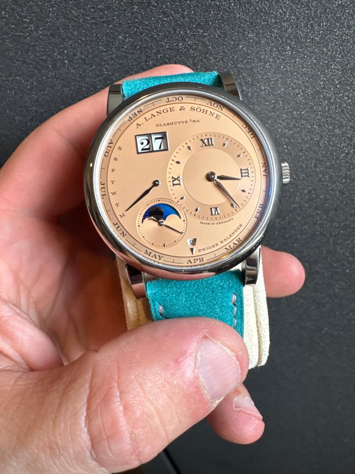 A. Lange &amp; Söhne Lange 1 Perpetual Calendar 150 18K WG Full set limited edition 150 salmon perpetual
