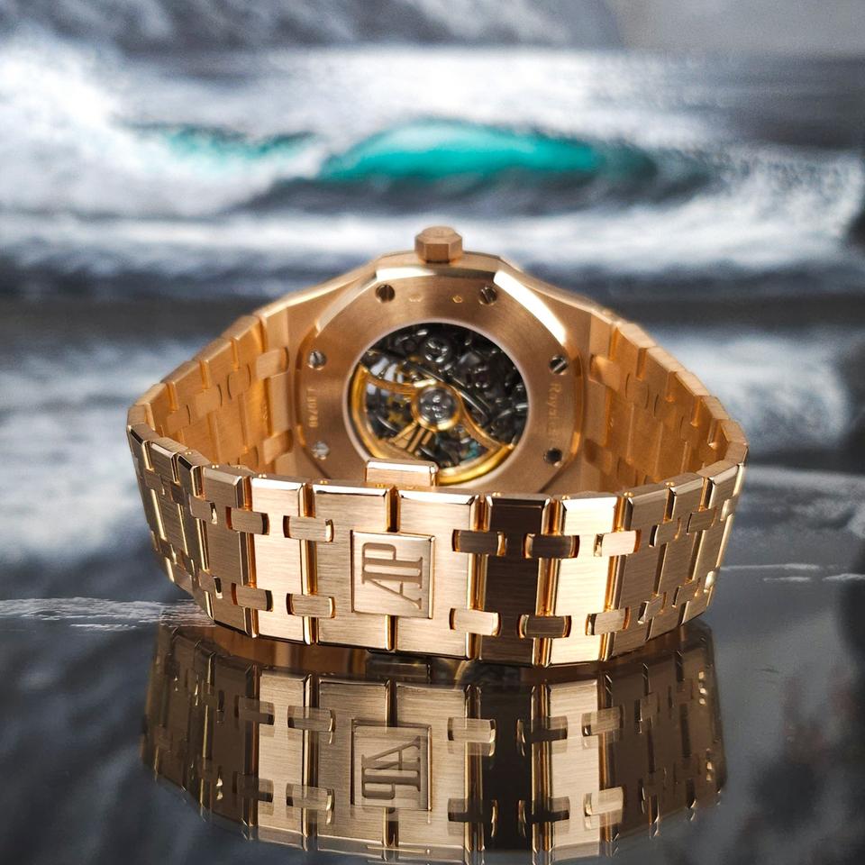Audemars Piguet Royal Oak Double Balance Wheel Openworked Rose Gold Skeleton Dial Full Set 15407OR — photo 6