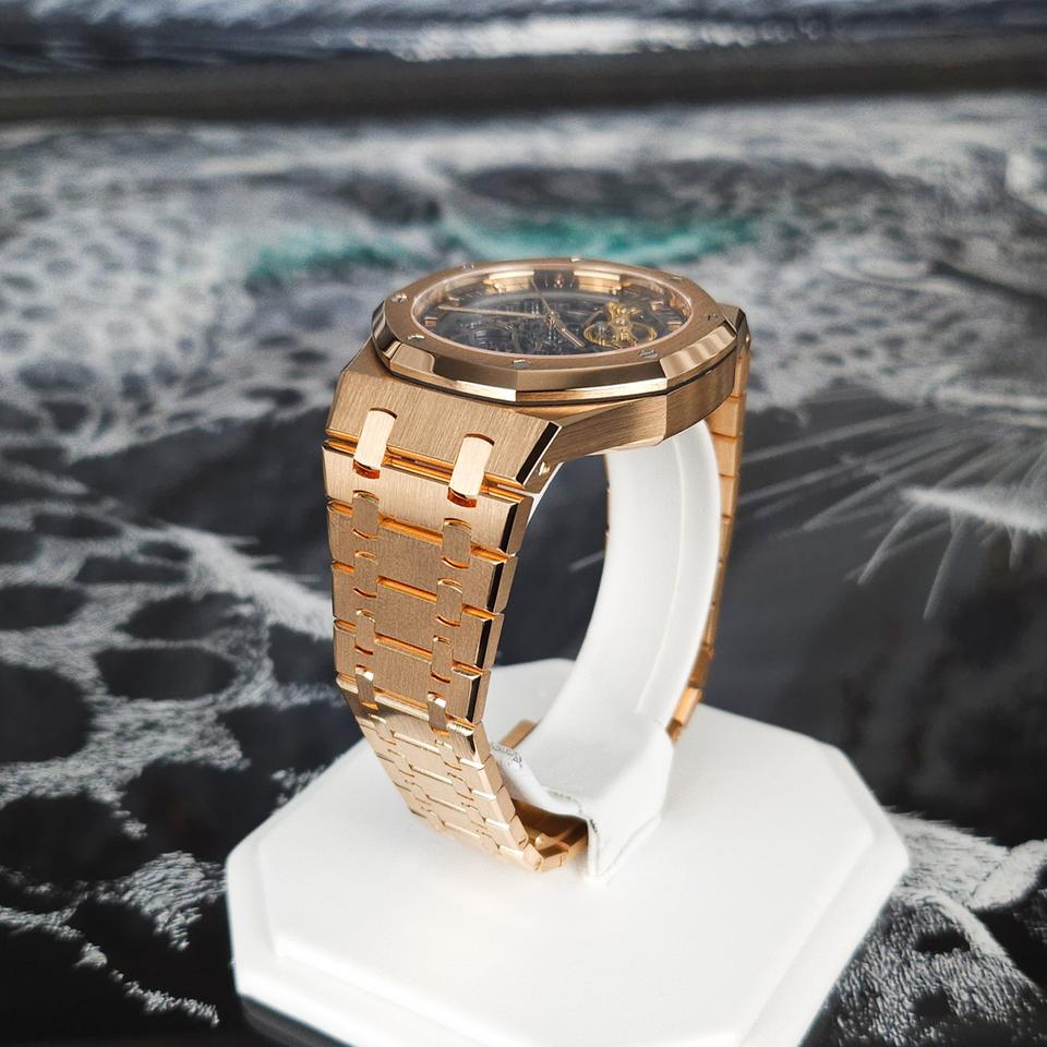 Audemars Piguet Royal Oak Double Balance Wheel Openworked Rose Gold Skeleton Dial Full Set 15407OR — photo 10