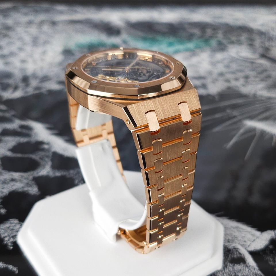Audemars Piguet Royal Oak Double Balance Wheel Openworked Rose Gold Skeleton Dial Full Set 15407OR — photo 11