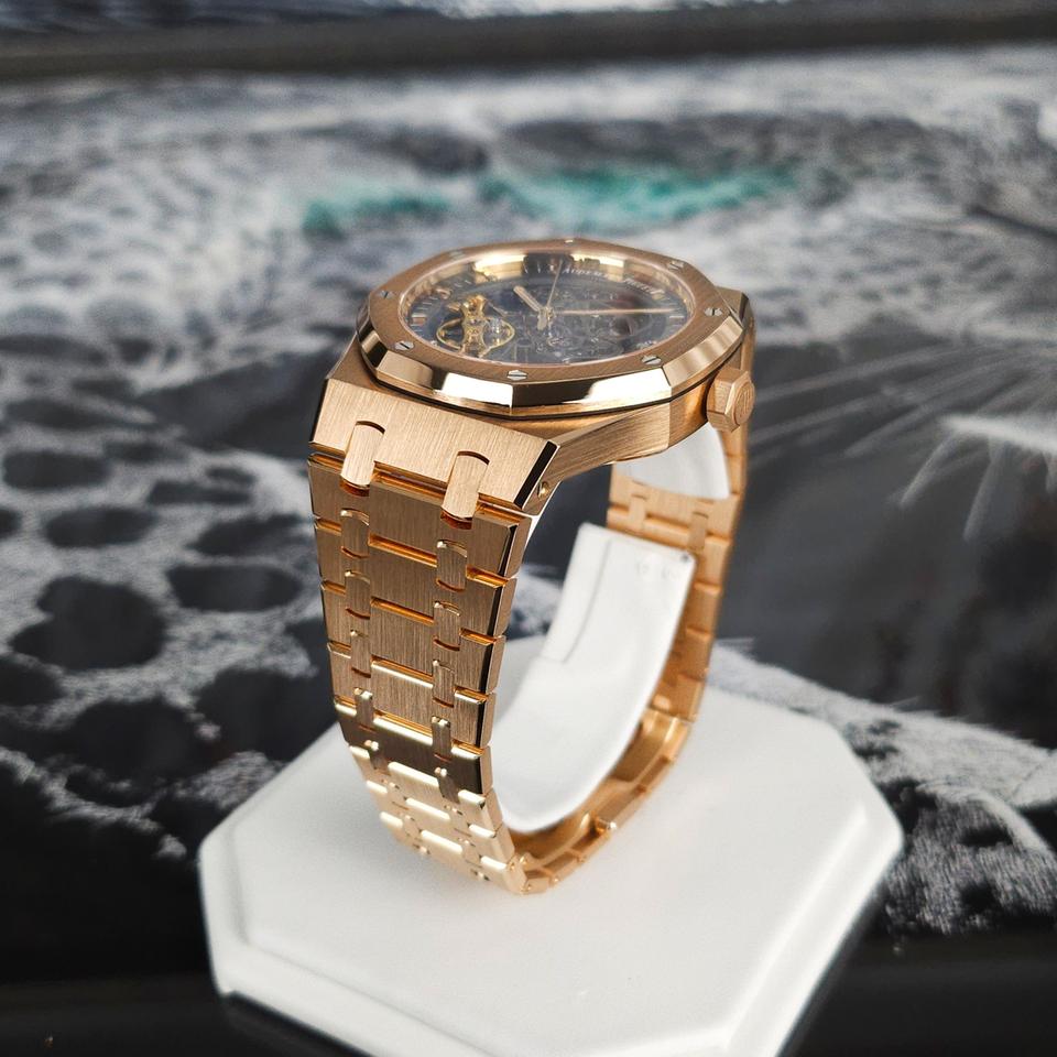 Audemars Piguet Royal Oak Double Balance Wheel Openworked Rose Gold Skeleton Dial Full Set 15407OR — photo 13