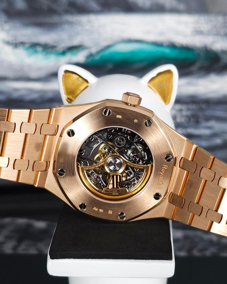Audemars Piguet Royal Oak Double Balance Wheel Openworked Rose Gold Skeleton Dial Full Set 15407OR — photo 14
