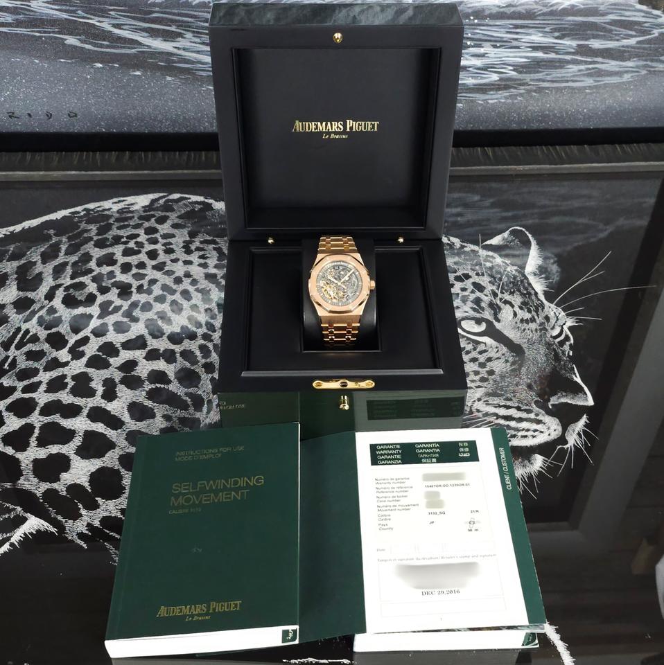 Audemars Piguet Royal Oak Double Balance Wheel Openworked Rose Gold Skeleton Dial Full Set 15407OR — photo 16