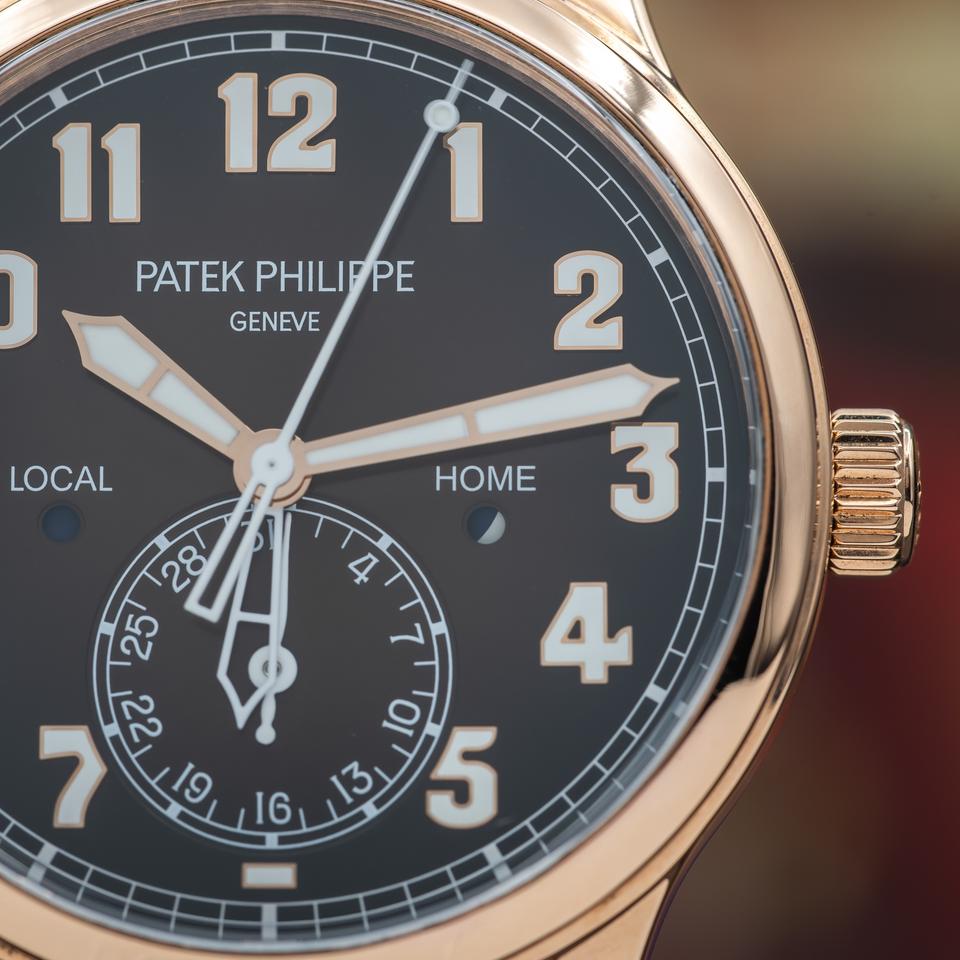 Patek Philippe Calatrava Pilot Travel Time Rose Gold Brown Dial Box and papers — photo 4