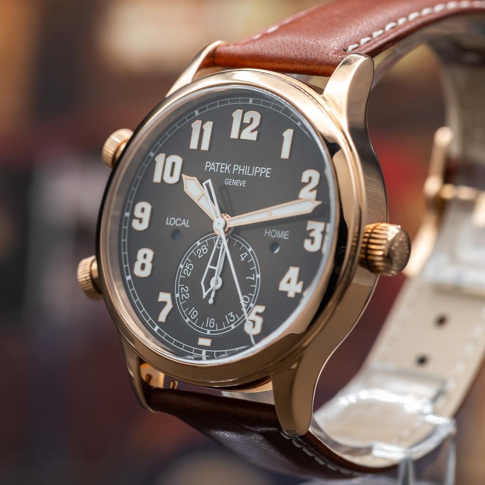 Patek Philippe Calatrava Pilot Travel Time Rose Gold Brown Dial Box and papers — photo 8