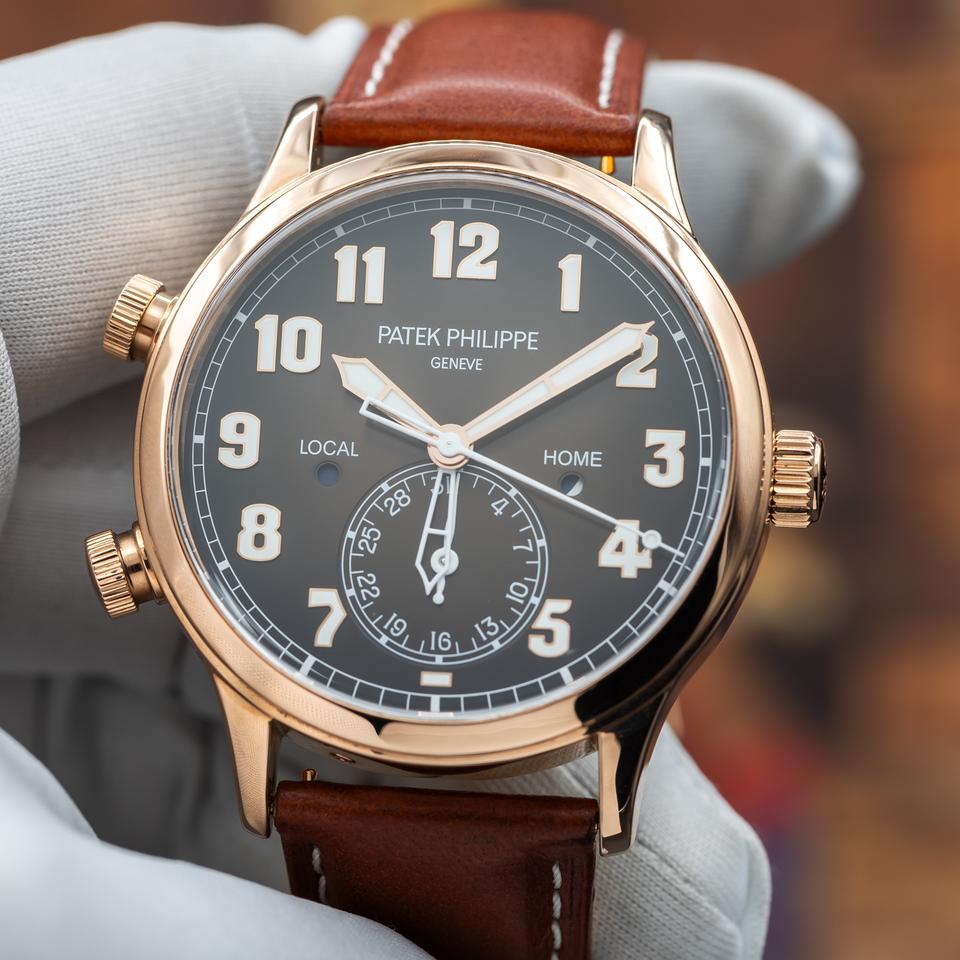 Patek Philippe Calatrava Pilot Travel Time Rose Gold Brown Dial Box and papers — photo 9