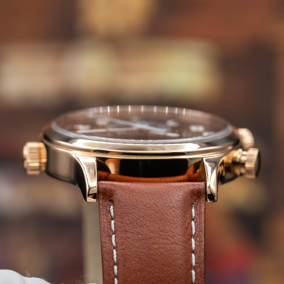 Patek Philippe Calatrava Pilot Travel Time Rose Gold Brown Dial Box and papers — photo 13