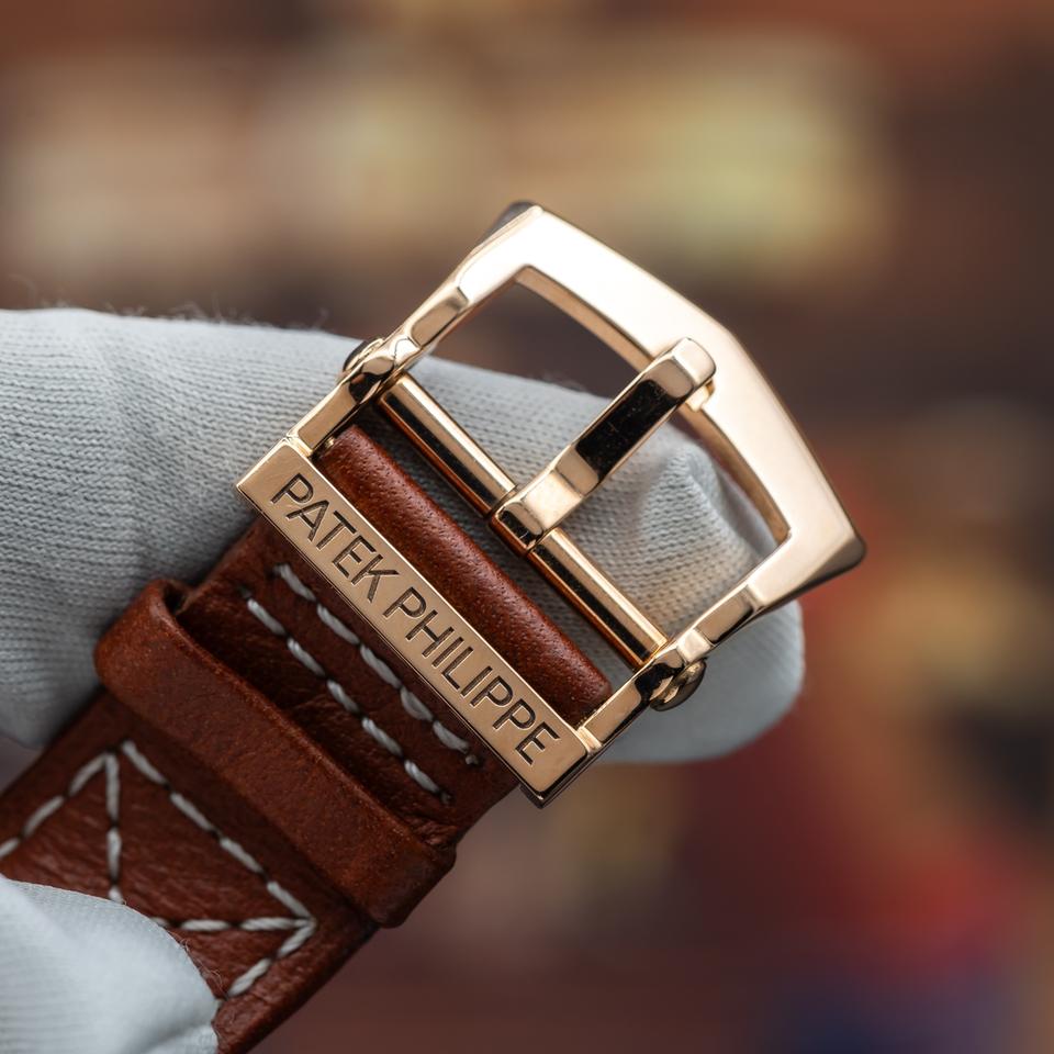 Patek Philippe Calatrava Pilot Travel Time Rose Gold Brown Dial Box and papers — photo 15