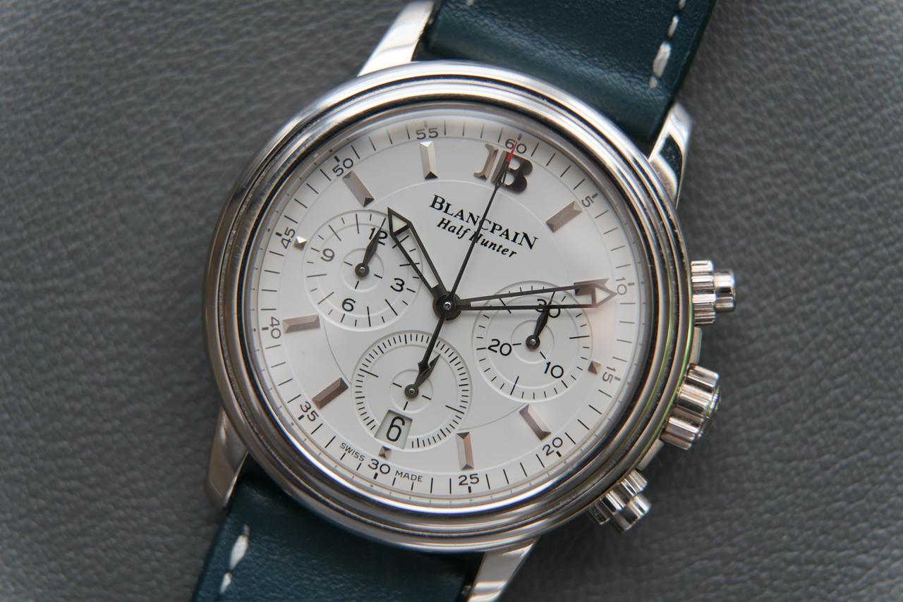 Blancpain Léman Half Hunter Chronograph 18k White Gold. Limited edition of 333