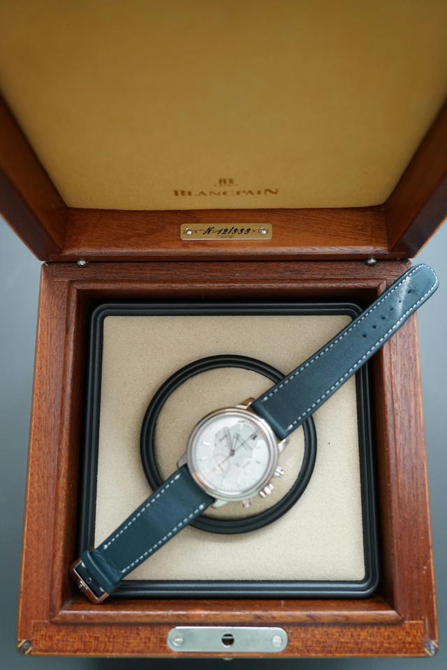 Blancpain Léman Half Hunter Chronograph 18k White Gold. Limited edition of 333 — photo 8