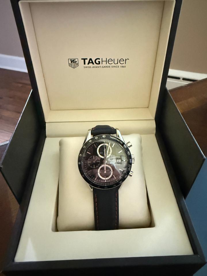 TAG Heuer Carrera Second Owner. Original box. Tag steel band links pins — photo 3