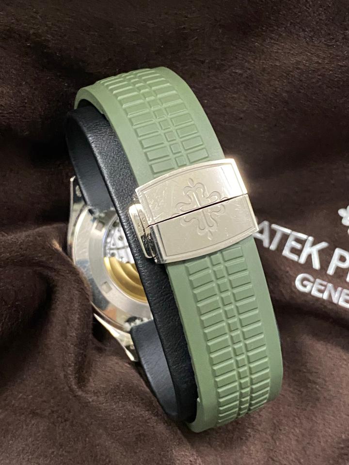 Patek Philippe Aquanaut UNPOLISHED 2023 Like NEW Aquanaut Khaki Green Tiffany &amp; Co 5168G FULL SET White Gold — photo 11